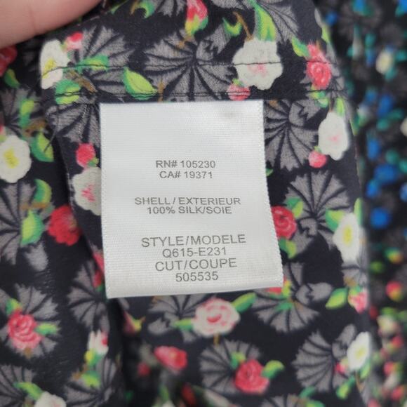 Equipment Black Multi Spectrum Floral Print Slim Signature Blouse XS - Picture 9 of 12